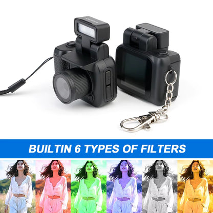 Y4000 HD 1080P Mini Camera with Flash Lamp and Battery Dock Portable Video Recorder DV with LCD Screen Kids Campus Retro Camera