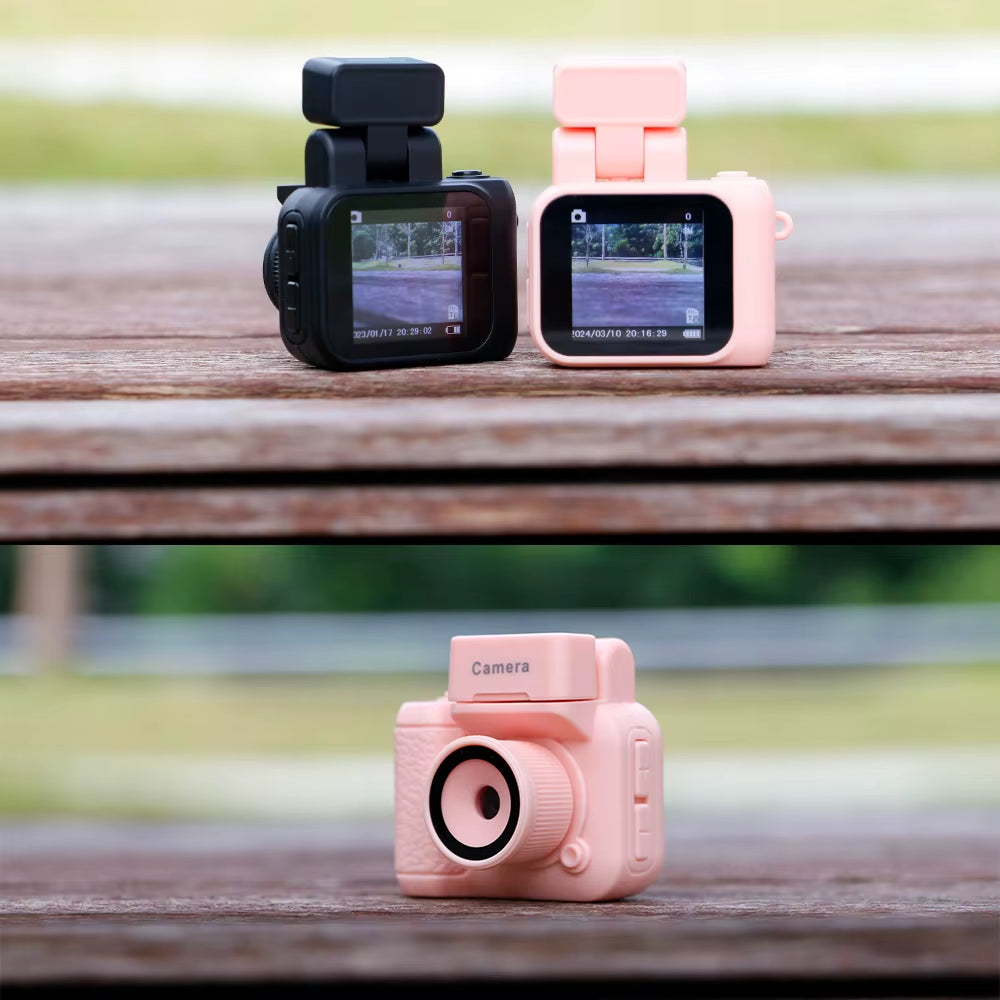 Y4000 HD 1080P Mini Camera with Flash Lamp and Battery Dock Portable Video Recorder DV with LCD Screen Kids Campus Retro Camera