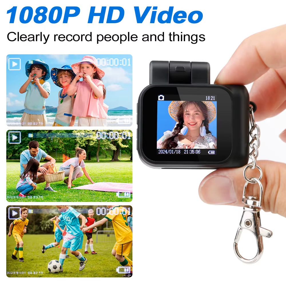 Y4000 HD 1080P Mini Camera with Flash Lamp and Battery Dock Portable Video Recorder DV with LCD Screen Kids Campus Retro Camera